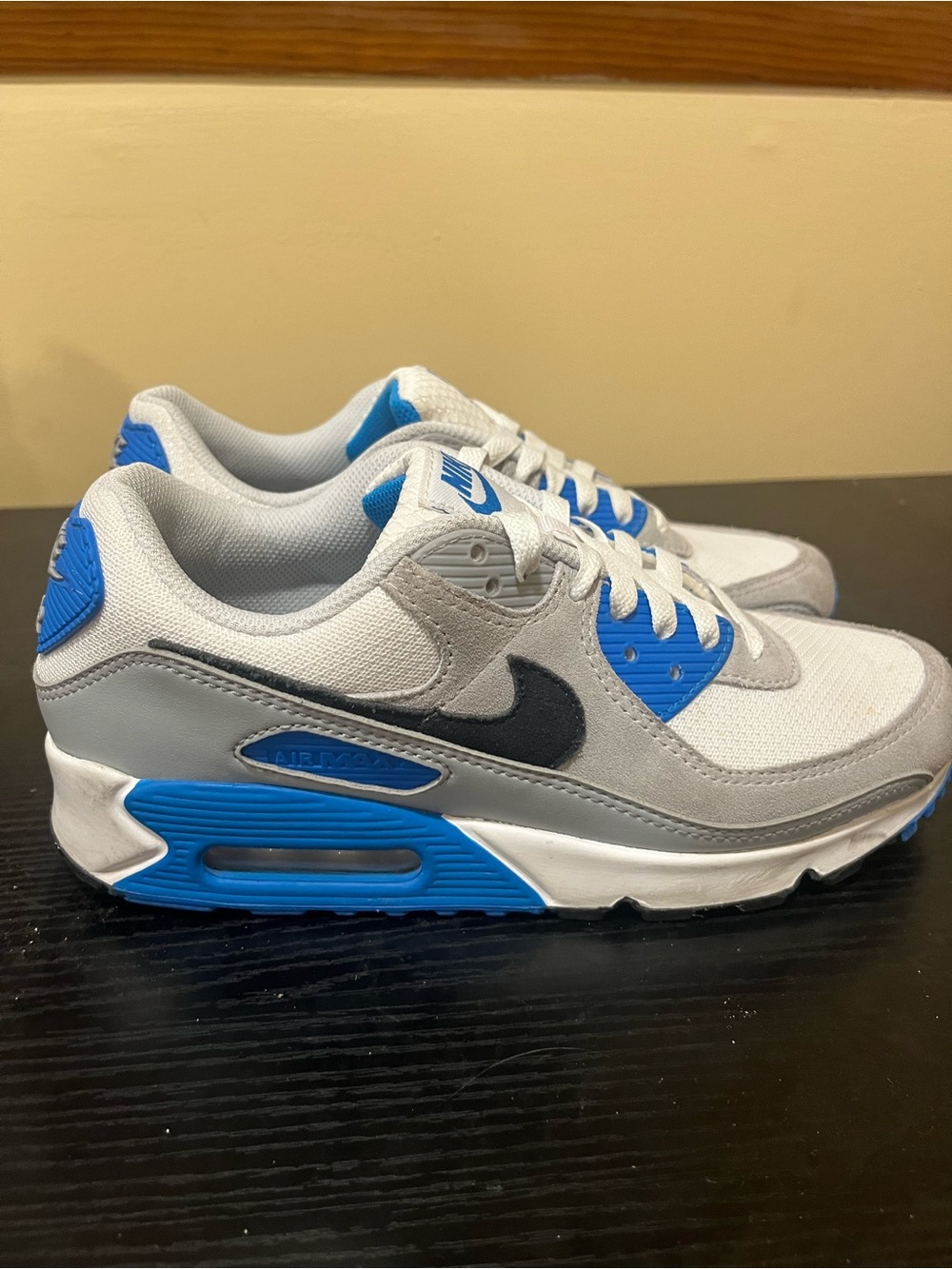 SIZE 9.5 W0MAN - Nike Air Max 90 Pure Platinum Photo Blue